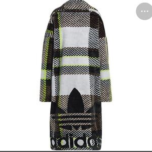 Adidas Women's Checkered Teddy Jacket - Black, White, Yellow